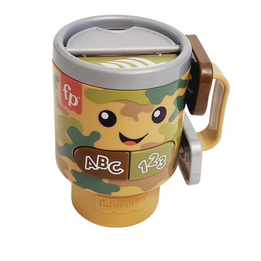 Fisher-Price Laugh & Learn Coffee Mug Camo ABC 123 Interactive Toy JGG94